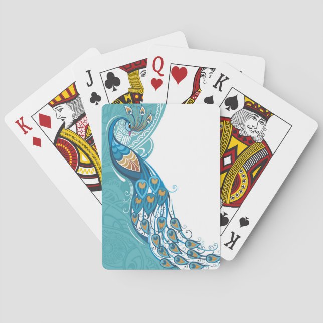 Jeu De Cartes Peacock sur l'illustration Turquoise (dos)