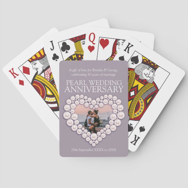 Jeu De Cartes Pearl 30e anniversaire mariage photo (dos)