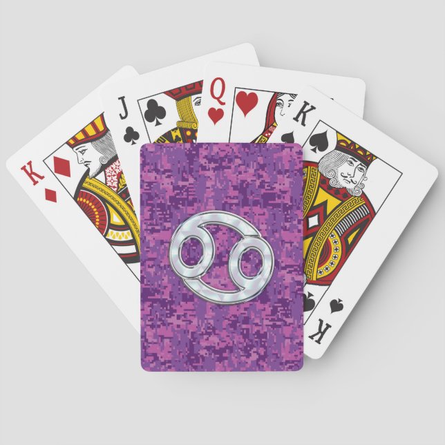 Jeu De Cartes Pearl comme cancer Symbole Zodiaque sur Camo numér (dos)