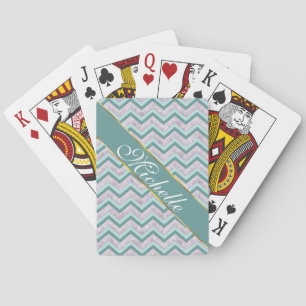 Jeu De Cartes Pearl Floral Turquoise ZigZag Motif