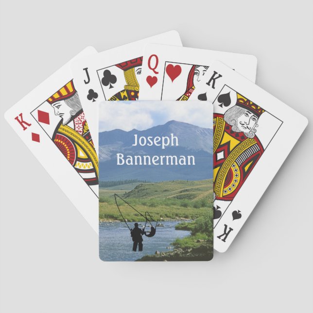 Jeu De Cartes Pêche à la mouche - Pêcheur en cours d'eau Personn (dos)