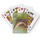 Pêche à la truite de ruisseau Leaping vintage illu