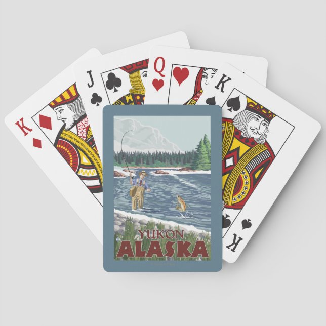 Jeu De Cartes Pêcheur de mouche - le Yukon, Alaska (dos)