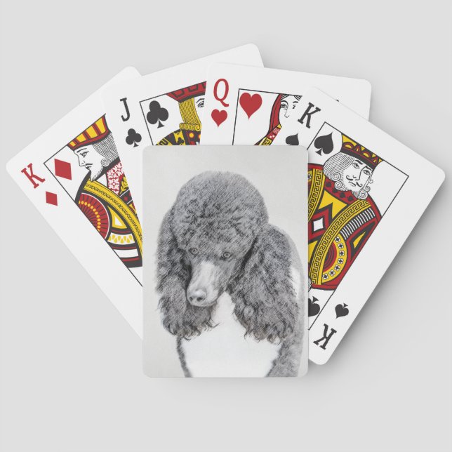 Jeu De Cartes Peinture à pantalon noir ordinaire de caniche - ar (dos)
