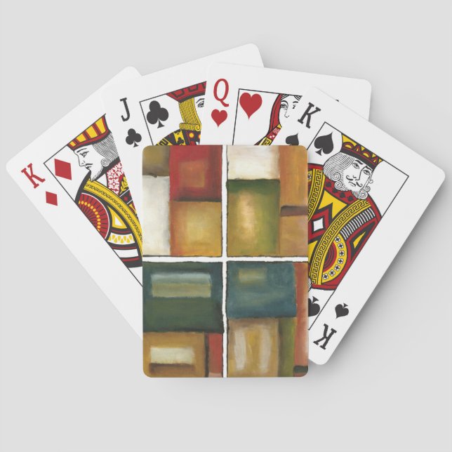 Jeu De Cartes Peinture à quatre panneaux par Jennifer Goldberger (dos)