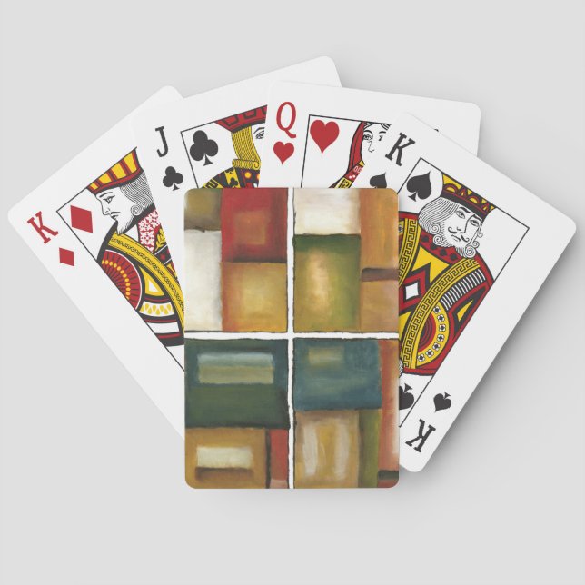 Jeu De Cartes Peinture à quatre panneaux par Jennifer Goldberger (dos)