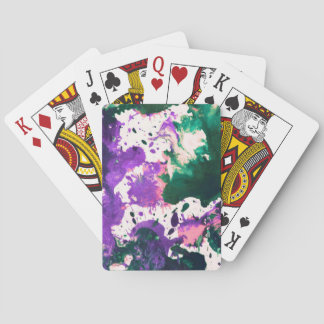 Jeu De Cartes Peinture Abstraite couleur verte et mauve