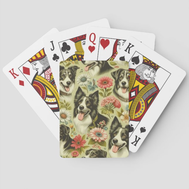 Jeu De Cartes Peinture Collie vintage (dos)