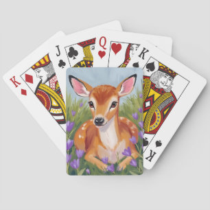 Jeu De Cartes Peinture d'animal de faon Cerf nouveau-né
