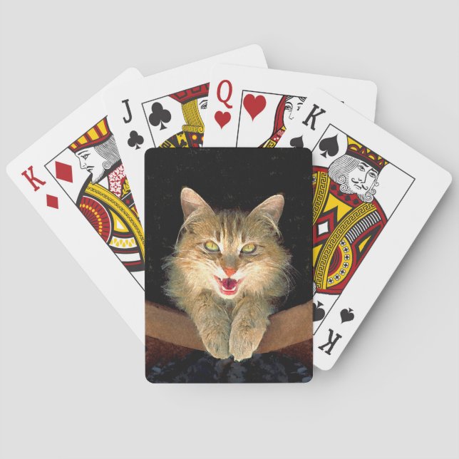 Jeu De Cartes Peinture de chat Mad - Cute Original Cat Art (dos)