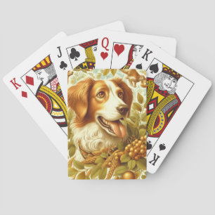 Jeu De Cartes Peinture de chien breton vintage