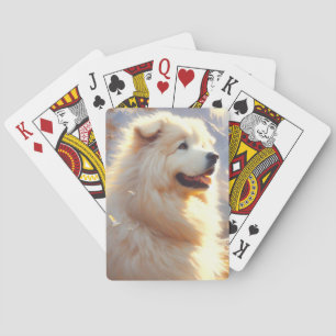 Jeu De Cartes Peinture de chien vintage des Grands Pyrénées