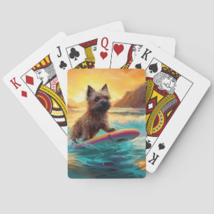 Jeu De Cartes Peinture de Surf sur Plage de Terrier Cairn