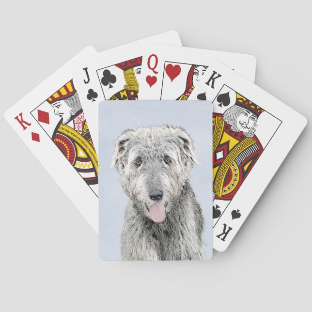Jeu De Cartes Peinture de Wolfhound en Irlande - Beau art origin (dos)