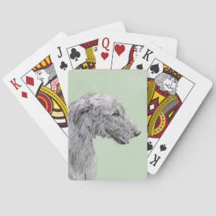 Jeu De Cartes Peinture de Wolfhound irlandais - Joli art origina