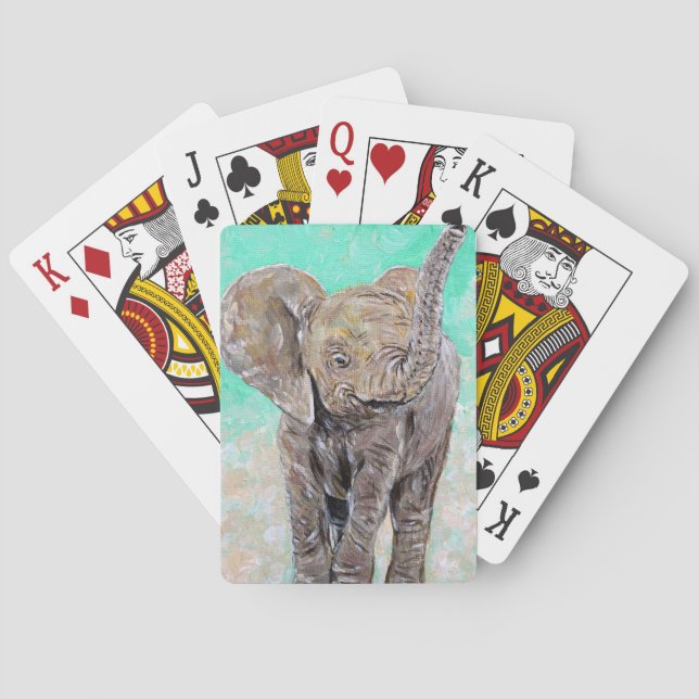 Jeu De Cartes Peinture des éléphants de bébé (dos)