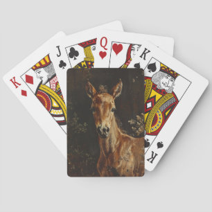 Jeu De Cartes Peinture du poulain nouveau-né