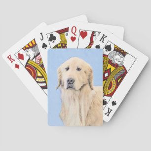 Jeu De Cartes Peinture Golden Retriever - Joli art original chie