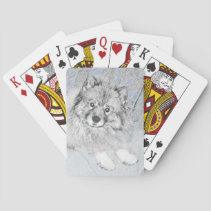 Jeu De Cartes Peinture Keeshond Beth - Joli art original chien