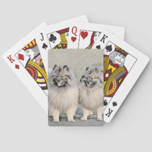 Jeu De Cartes Peinture Keeshond Brothers - Art Chien original