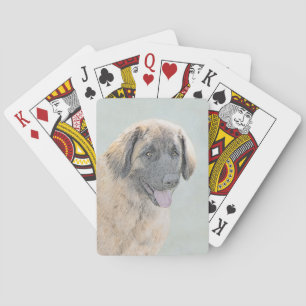 Jeu De Cartes Peinture Leonberger - Joli art original chien
