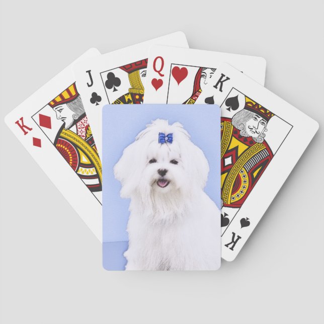Jeu De Cartes Peinture maltaise - Joli art original pour chien (dos)