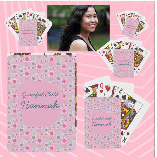 Jeu De Cartes Peinture Motif de marguerite rose et blanche perso