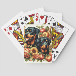 Jeu De Cartes Peinture par Rottweiler rétro