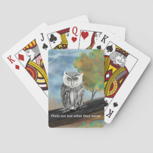 Jeu De Cartes Peinture saisonnière de la Chouette dans la nature