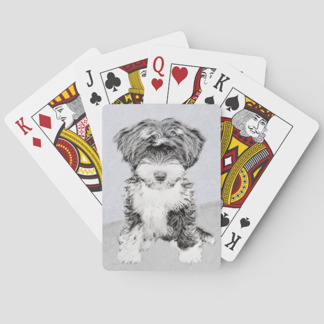 Jeu De Cartes Peinture Tibétaine Terrier - Cute Original Chien A (dos)