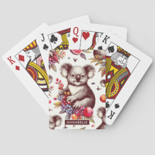 Jeu De Cartes Peinture vintage Cute Koala sans couture