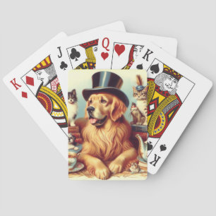 Jeu De Cartes Peinture Vintage de chien mignonne