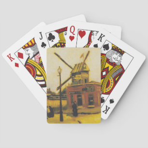 Jeu De Cartes Peinture vintage de Van Gogh Moulin à vent Paris