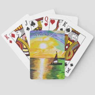 Jeu De Cartes Peintures DG Coucher de soleil voile