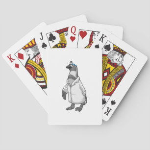 Jeu De Cartes Penguin comme docteur avec le manteau du docteur