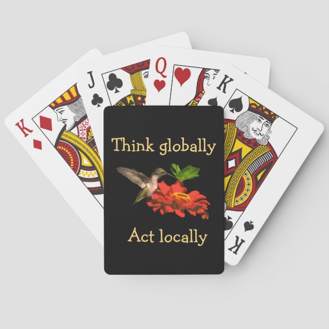 Jeu De Cartes Penser Mondialement Agir Localement Rouge Cartes D (dos)