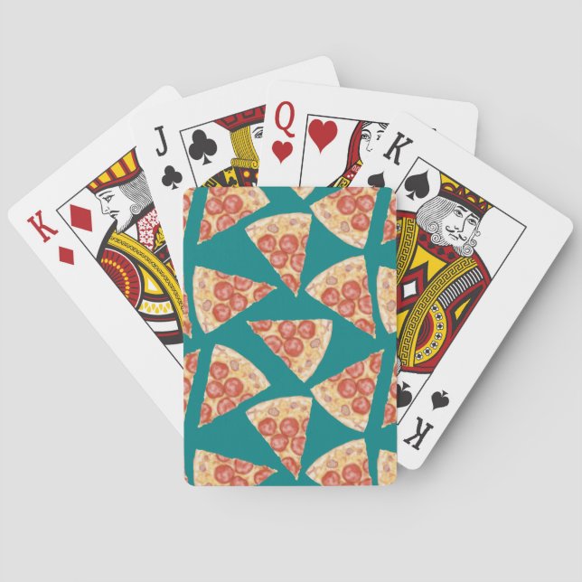 Jeu De Cartes Pepperoni Pizza Toss - Cartes de jeu Turquoises (dos)