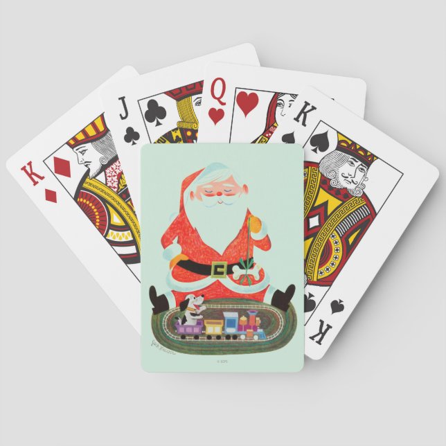 Jeu De Cartes Père Noël avec le train (dos)