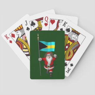 Jeu De Cartes Père Noël Avec L'Enseigne Des Bahamas
