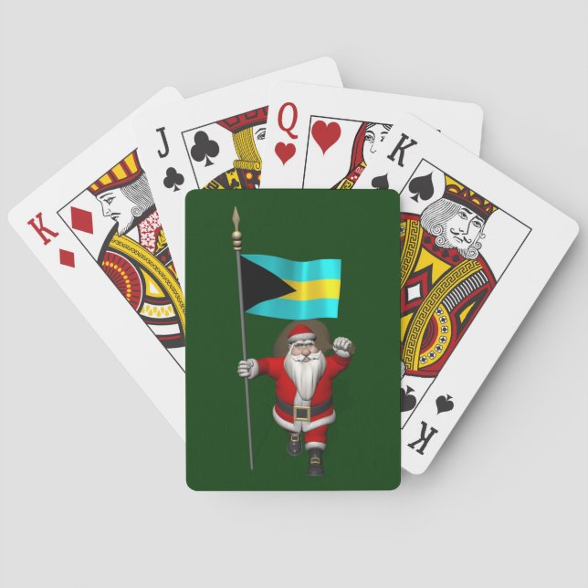Jeu De Cartes Père Noël Avec L'Enseigne Des Bahamas (dos)