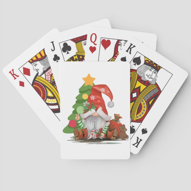 Jeu De Cartes père Noël Gnome - Drôle Noël Gnome Design T-shirt (dos)