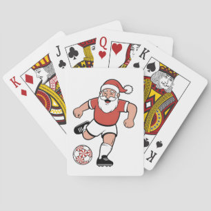 Jeu De Cartes Père Noël Jouer au football Joueur de Noël Sport