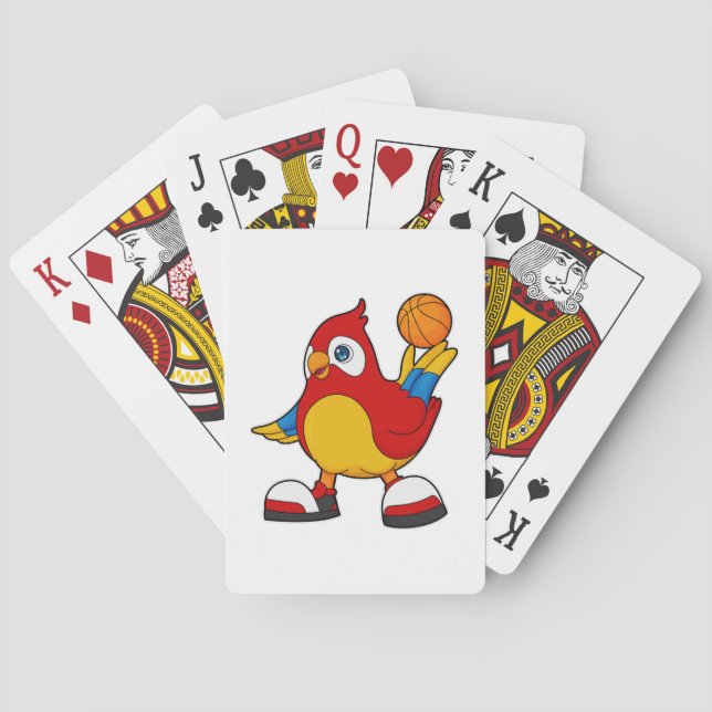 Jeu De Cartes Perroquet comme joueur de basket-ball avec basket- (dos)