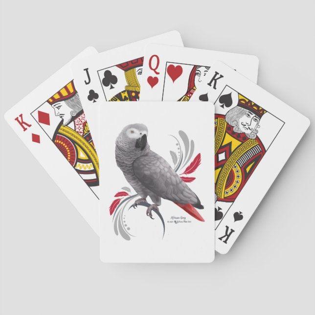 Jeu De Cartes Perroquet de gris africain (dos)