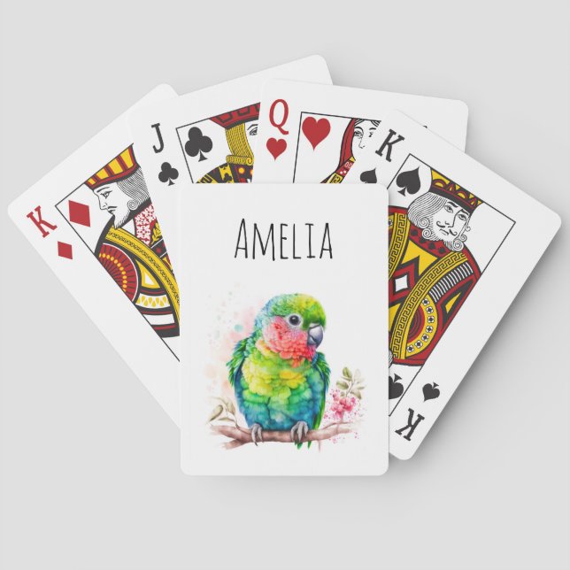 Jeu De Cartes Perroquet vert - Bébé mignon oiseau (dos)