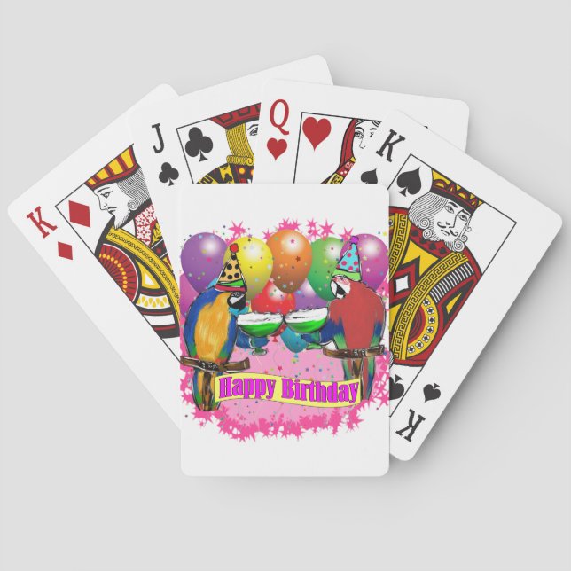 JEU DE CARTES PERROQUETS D'ANNIVERSAIRE (dos)