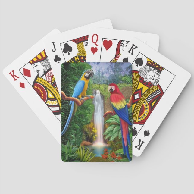 Jeu De Cartes Perroquets tropicaux d'ara (dos)
