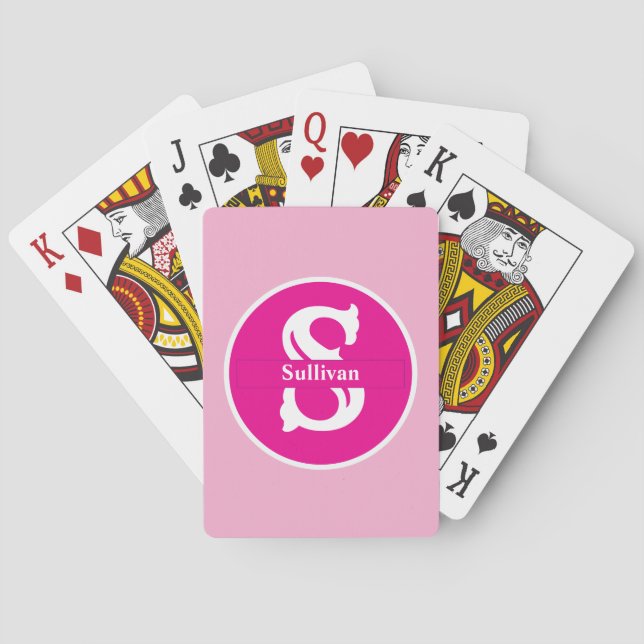 Jeu De Cartes Personalized Monogram Pink on Pink Classic (dos)