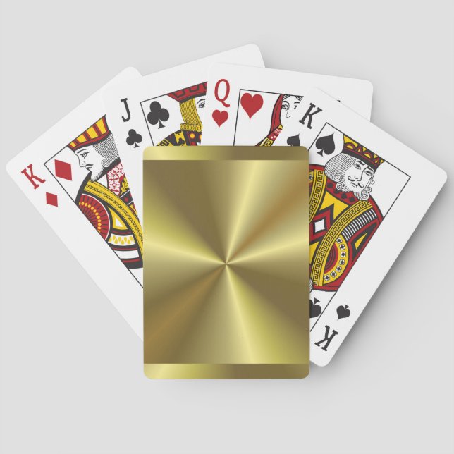 Jeu De Cartes Personnalisable Faux Gold Élégant Modèle moderne (dos)