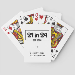 Jeu De Cartes Personnalisé 21e anniversaire 21 dans 24 Est 2003 